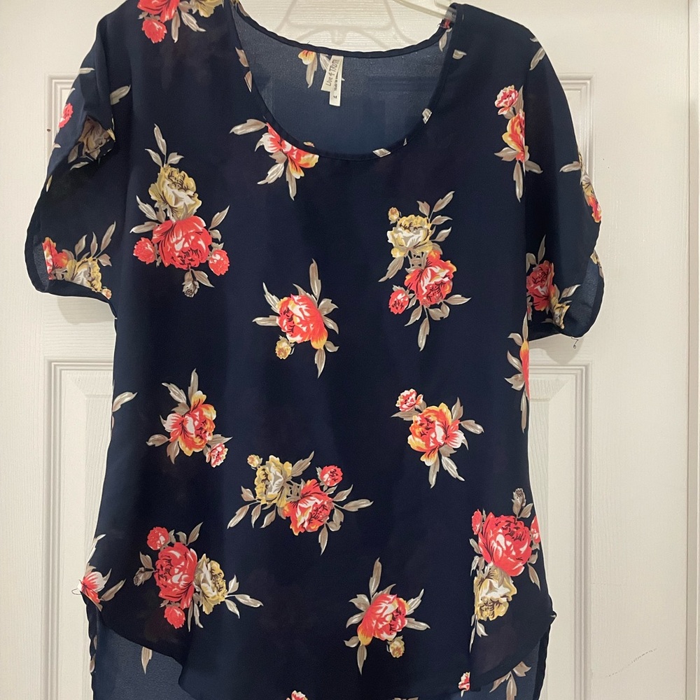 Floral business casual blouse